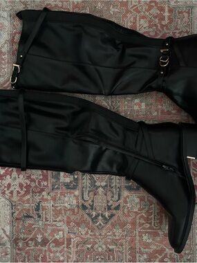 ASOS Black knee high Heeled Boots